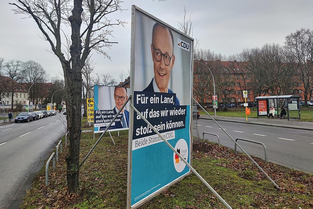 CDU-Wahlplakate mit Friedrich Merz (Archiv)