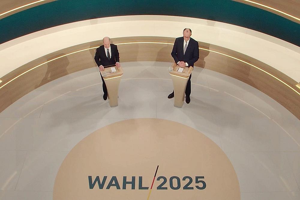 TV-Duell mit Olaf Scholz und Friedrich Merz in ARD und ZDF am 09.02.2025