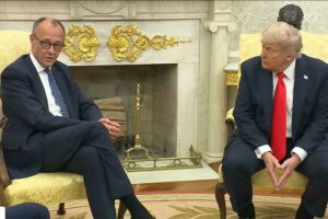 Friedrich Merz und Donald Trump am 05.06.2025