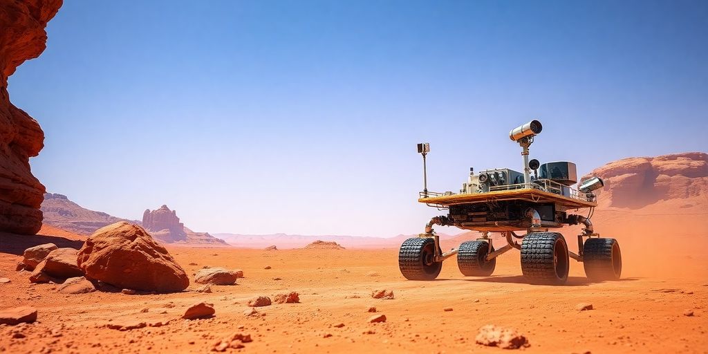 Mars Rover auf dem roten Planeten