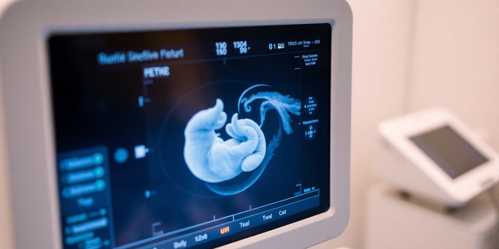 Ultraschallgerät in einer modernen Klinik bei der Anwendung.