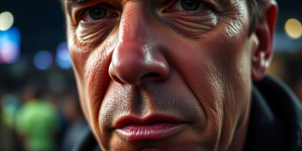 Trauriges Gesicht einer von Sportwetten betroffenen Person.