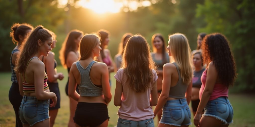 Heterogene Gruppe von Menschen, die sich unterstützen.