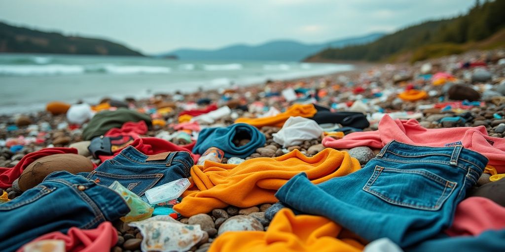 Verschmutzung durch die Modeindustrie in der Natur.