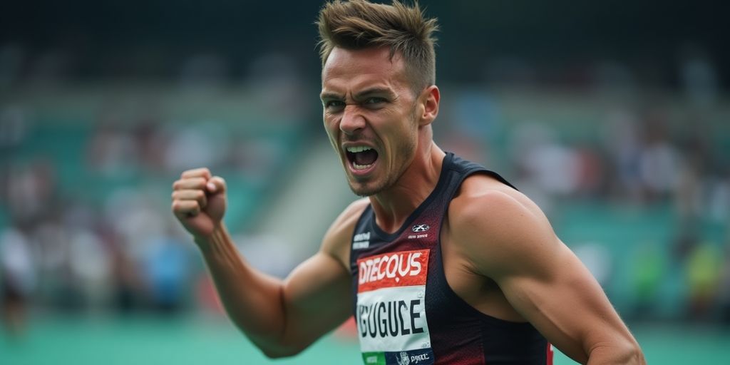 Sportler in Aktion, darstellend sportliche Leistungsfähigkeit.