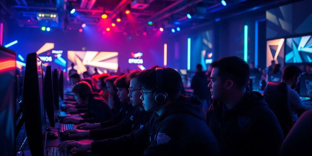 Intensive Gamer-Action in einem E-Sport-Turnier