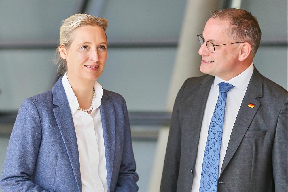 Umfrage: Enttäuschung über Regierungspolitik stärkt AfD am meisten Alice Weidel und Tino Chrupalla (Archiv)