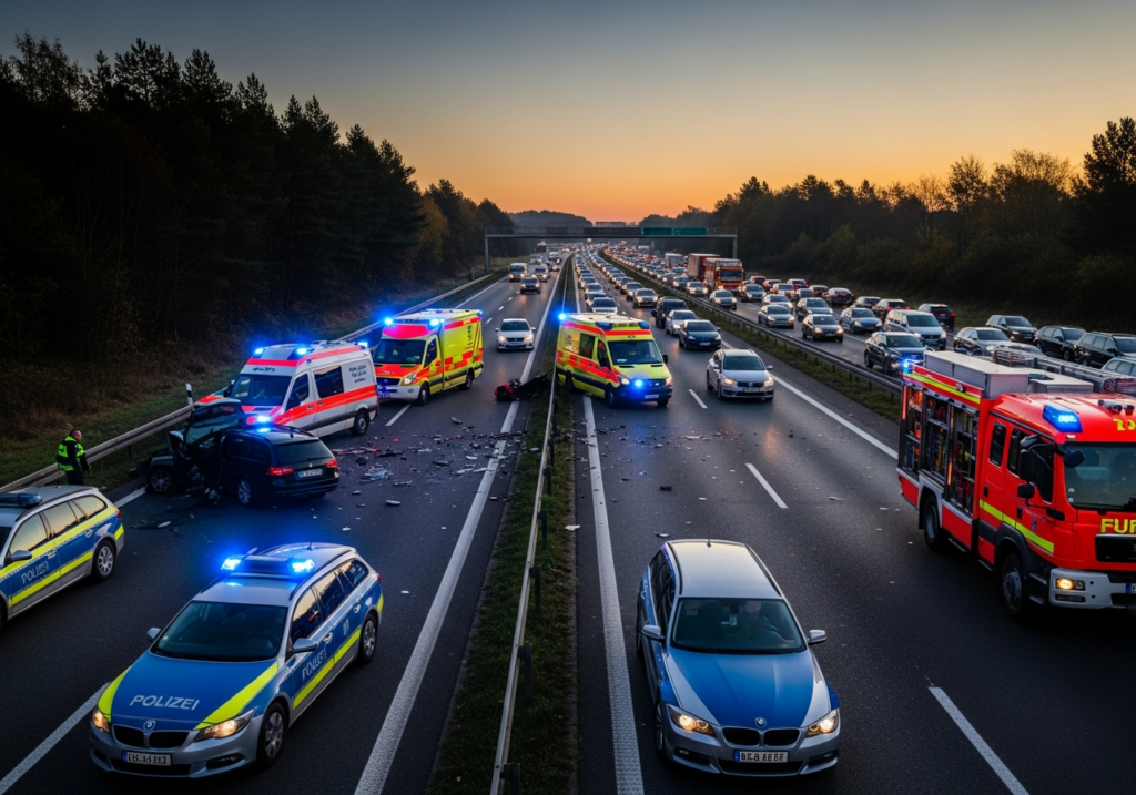 B10 bei Ulm-Donautal: Auffahrunfall sorgt für massive Behinderungen