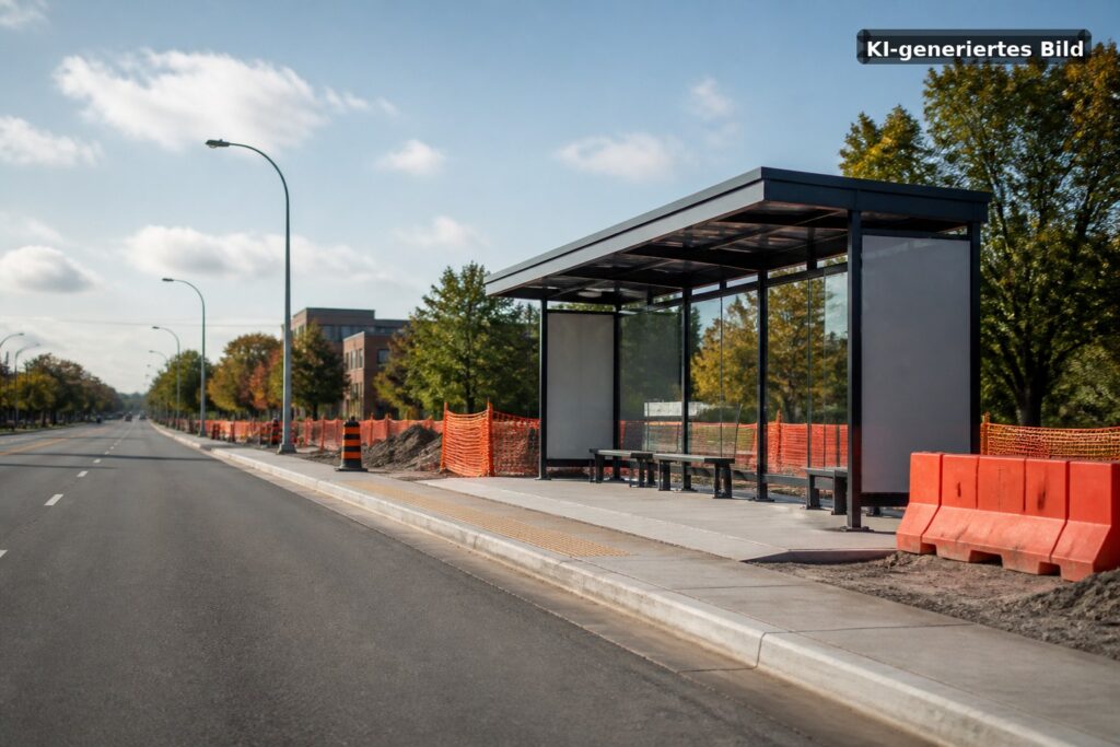 Symbolbild: Bauarbeiten für neue Bus-Endhaltestelle in Burlafingen