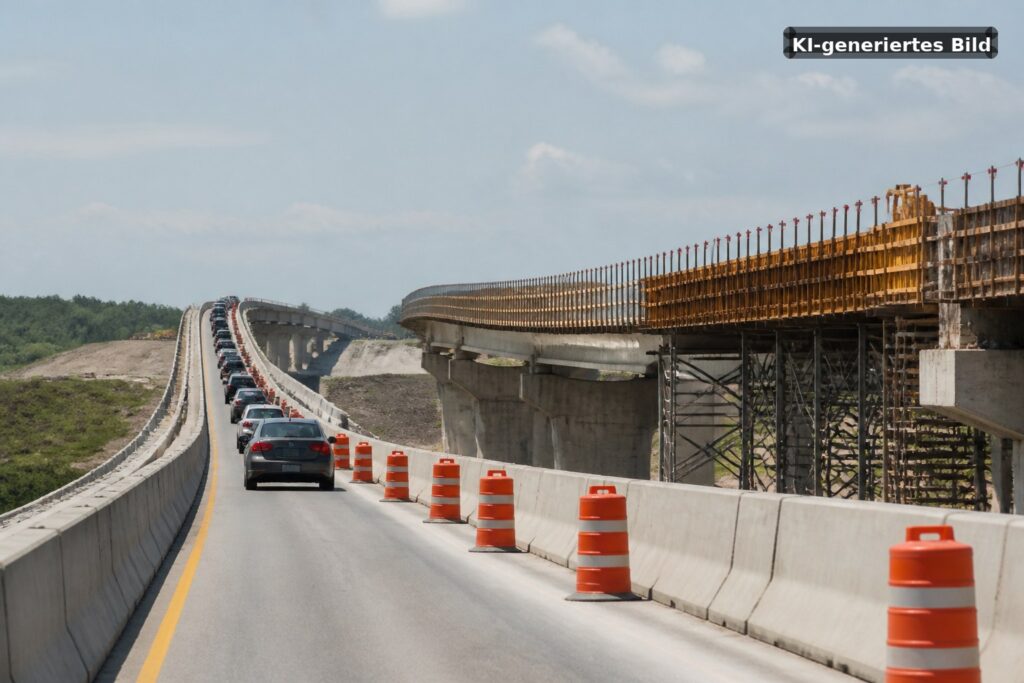 Adenauerbrücke nach Bauphase wieder dreispurig Symbolbild: Adenauerbrücke nach Bauphase wieder dreispurig