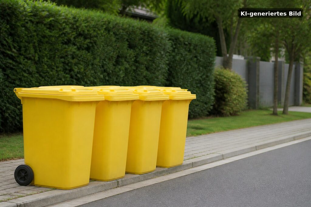 Symbolbild: Gelbe Tonnen werden in acht Kommunen schrittweise geliefert